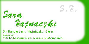 sara hajnaczki business card