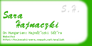 sara hajnaczki business card